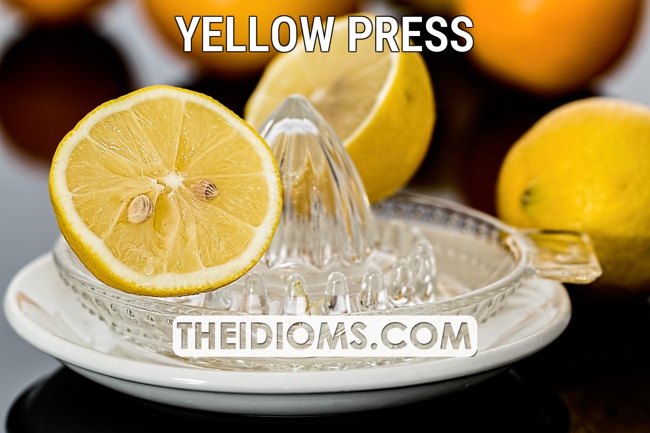 yellow press meaning, origin, example, sentence, etymology